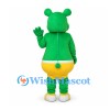 Bear Mascot Costume in Green with Yellow Shorts and Shoes
