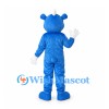 Bear Mascot Costume in Blue with White Gloves