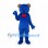 Bear Mascot Costume in Blue with Red Bow Tie