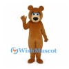 Bear Mascot Costume in Brown with Blue Eyes