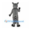 Raccoon Mascot Costume in Gray with Black Eye Mask and Striped Tail