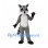 Raccoon Mascot Costume in Gray with Black Eye Mask and Striped Tail
