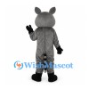 Raccoon Mascot Costume in Gray with White Belly and Ringed Tail