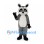Raccoon Mascot Costume in Gray with White Belly and Ringed Tail