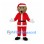 Bear Mascot Costume with Red Santa Suit and White Trim