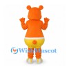 Bear Mascot Costume in Orange with Yellow Shorts and Shoes