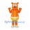 Bear Mascot Costume in Orange with Yellow Shorts and Shoes
