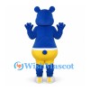 Bear Mascot Costume in Blue with Yellow Shorts and Shoes