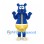 Bear Mascot Costume in Blue with Yellow Shorts and Shoes