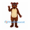Bear Mascot Costume in Brown with Cream Belly and Pink Paw Pads