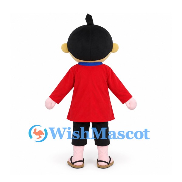 Boy Mascot Costume with Red Jacket and Black Shorts