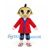 Boy Mascot Costume with Red Jacket and Black Shorts