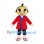 Boy Mascot Costume with Red Jacket and Black Shorts