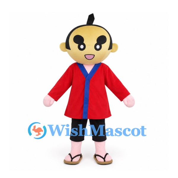 Boy Mascot Costume with Red Jacket and Black Shorts