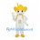 Flower Fairy Mascot Costume in White with Yellow Petal Head