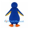 Penguin Mascot Costume in Blue with Rounded Yellow Belly