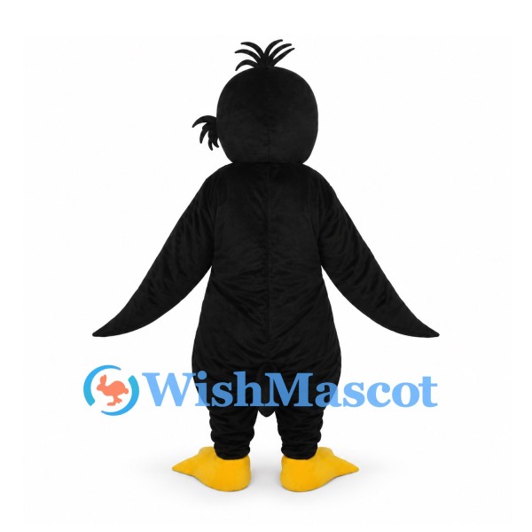 Penguin Mascot Costume in Black and White with Tufted Hair