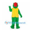Crocodile Mascot Costume with Yellow Vest and Red Cap