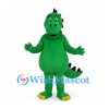Dinosaur Mascot Costume in Green with Black Back Spikes