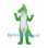 Dragon Mascot Costume in Green with White Belly and Long Tail