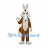 Rabbit Mascot Costume in Brown with White Cheeks and Belly