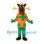 Moose Mascot Costume with Orange and Green Jacket