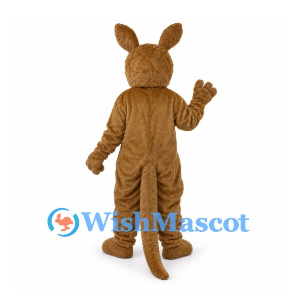Kangaroo Mascot Costume in Brown with Pale Belly Pouch