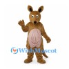 Kangaroo Mascot Costume in Brown with Pale Belly Pouch