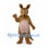 Kangaroo Mascot Costume in Brown with Pale Belly Pouch