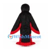 Bird Mascot Costume in Black and Red with Large Wings