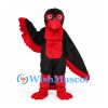 Bird Mascot Costume in Black and Red with Large Wings