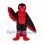 Bird Mascot Costume in Black and Red with Large Wings