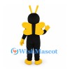 Butterfly Mascot Costume in Black and Yellow with Striped Belly