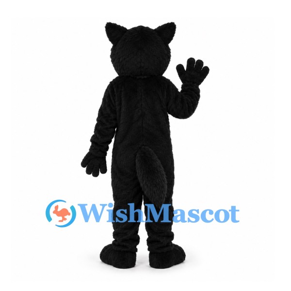 Wolf Mascot Costume in Black with White Face and Belly