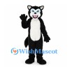 Wolf Mascot Costume in Black with White Face and Belly
