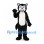 Wolf Mascot Costume in Black with White Face and Belly