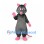 Mouse Mascot Costume in Dark Gray with Pink Hands and Feet