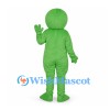 Alien Mascot Costume in Green with Black Oval Eyes