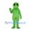 Alien Mascot Costume in Green with Black Oval Eyes