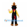 Man Mascot Costume with Brown Hat and Black Overalls
