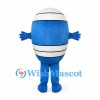 Barrel Mascot Costume in Blue with White Bands