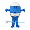 Barrel Mascot Costume in Blue with White Bands