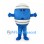 Barrel Mascot Costume in Blue with White Bands