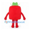 Fruit Mascot Costume in Red with Green Leaf Top
