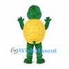 Turtle Mascot Costume in Green with Yellow Segmented Shell