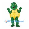 Turtle Mascot Costume in Green with Yellow Segmented Shell