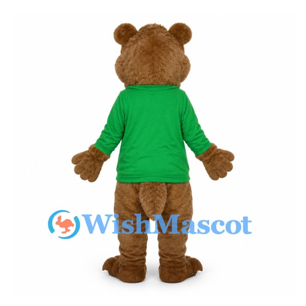 Chipmunk Mascot Costume in Brown with Green Shirt