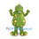 Dinosaur Mascot Costume in Green with Yellow Spots and White Fangs