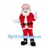 Santa Claus Mascot Costume with Red Suit and Curly White Beard