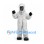 Gorilla Mascot Costume in White with Shaggy Fur and Black Face
